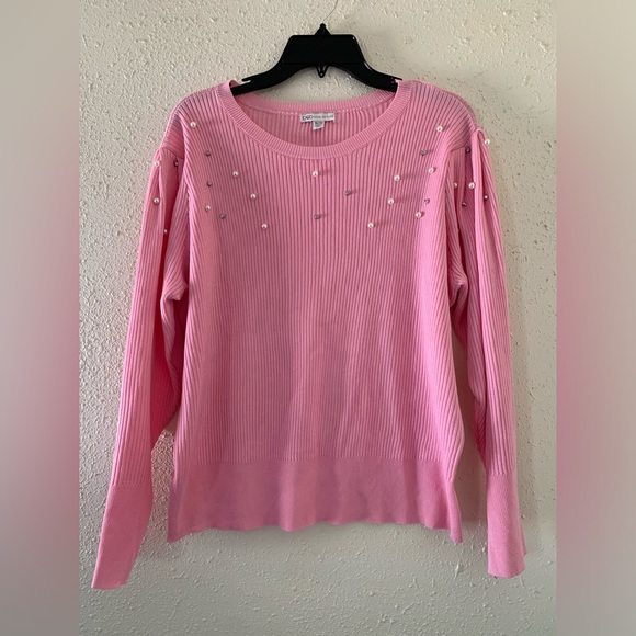 Pink CATO Sweater with Pearl details - Picture 1 of 5